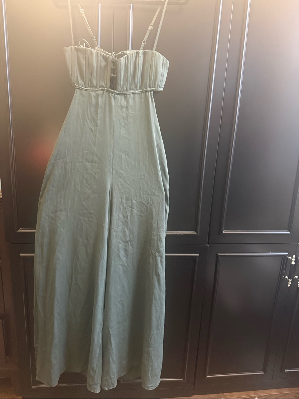 ASOS DESIGN Sage Green Strappy Maxi Jumpsuit